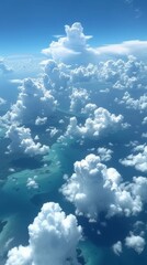 Poster - A view of a large body of water with clouds in the sky, AI