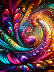 Wall Mural - abstract texture wallpaper and background with waves and curves in vivid colors. artistic pattern de