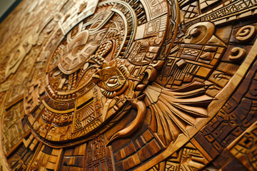 Wall Mural - Imagine a relief sculpture inspired by ancient hieroglyphics, with intricate symbols and patterns