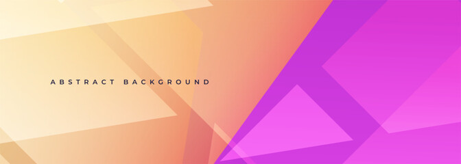 Peach and purple colored modern abstract wide banner with geometric shapes. Pink and beige abstract background. Vector illustration