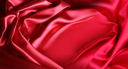 Wall Mural - Red silk fabric