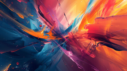 Wall Mural - Abstract Color Interaction With Fluid Dynamics Background