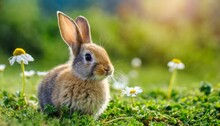 Little Rabbit On Green Grass
