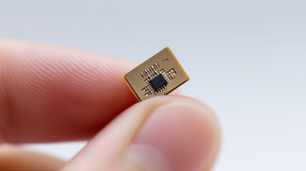 Poster - Digital Component: Hand with Microchip, Isolated White