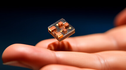 Poster - AI revolution symbolized by man's microchip