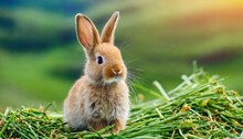 Little Rabbit On Green Grass