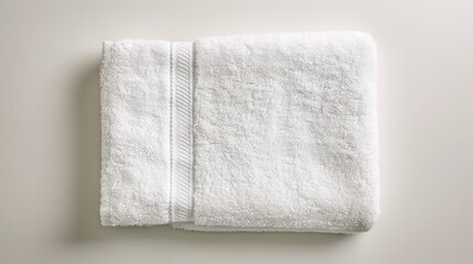 Wall Mural - Top view of a white spa towel