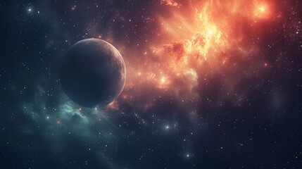 Wall Mural - minimalist celestial bodies and phenomena create a serene and captivating scene