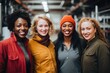 © CojanAI - Portrait of a smiling group of diverse female workers in factory
