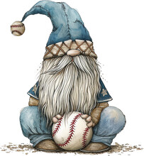 "Peaceful Sleeping Baseball Gnome With Hat And Beard Garden Statue"