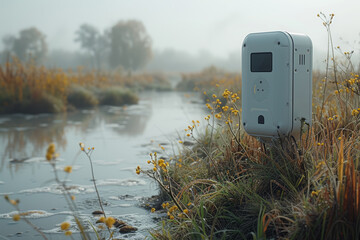 Poster - cutting-edge environmental monitoring devices providing real-time data on air and water quality. con