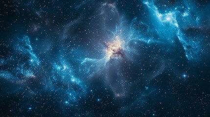 Wall Mural - Sparse stars and galaxies punctuate a tranquil cosmic canvas