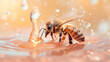 Close Up of Bee on Water Surface