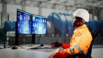 Poster - Man Working In Power Plant Electricity