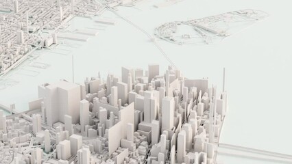 Wall Mural - 3D White Urban City animation