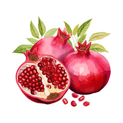 Wall Mural - watercolor pomegranate clipart for graphic resources