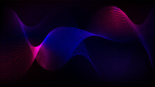 Tech Neon Sound Radio Neural Waves. Artificial Electricity Magnetic Beams. Speed 3d Spiral Eclipse Background. Fabric Line Blue, Pink And Purple Violet. Smokey Trail Network.