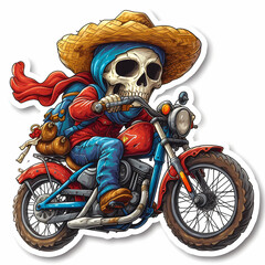 Wall Mural - skull on motorcycle