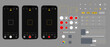 © Rick Cranches - Vertical view of phone camera interface, video camera interface icons. Application for mobile application. Photo and video recording. Vector illustration of graphic design. vector graphics eps 10