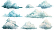 © Helga P-A. - Set of watercolor clouds on a transparent background. Watercolor illustration. Clipart PNG