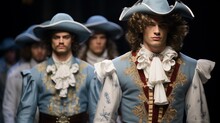 Male Models Showcase On The Runway A Clothing Collection Inspired By The Musketeer Characters From The Novels Of Alexandre Dumas