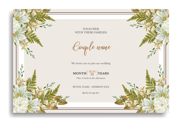 wedding invitation templates with white flowers