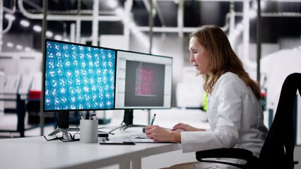 Poster - Research Lab Scientist Using Computer