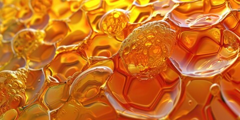 Poster - Abstract background, screensaver or banner in the form of honey texture. AI generative.