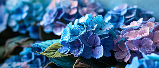 a vibrant and lively blue hydrangea in full bloom