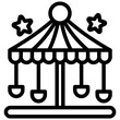 © arga muria - Carousel black outline icon, related to carnival, festival theme, best for UI, UX kit, web and app development