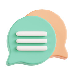 Chat Round Comment Line 3D Icon