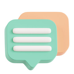 Chat Square Comment Line 3D Icon