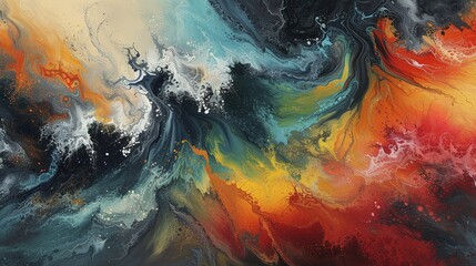 Poster - Beautiful abstract painting of natural elements 