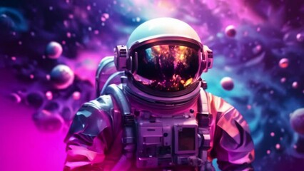 Wall Mural - astronaut in outer space galaxy multyverse
