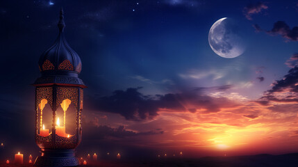 Wall Mural - Candles that burn at night. Ramadan Kareem background