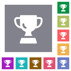 Poster - Trophy cup solid square flat icons