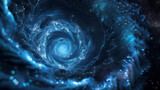 Fototapeta Kosmos - linear interstellar space spiral with a blue color.
