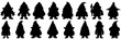Gnome dwarf elf silhouettes set, large pack of vector silhouette design, isolated white background.