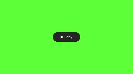 4K motion graphics animation of play and pause button on chroma key green screen background.