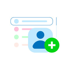 Poster - add friends, contact access permission concept illustration flat design vector. modern graphic element for landing page ui, infographic, icon