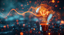 Innovation And Idea Concept Of Lit Up And Glowing Light Bulb Illustration.