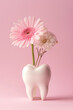 International womens day dental concept with tooth-shaped symbol