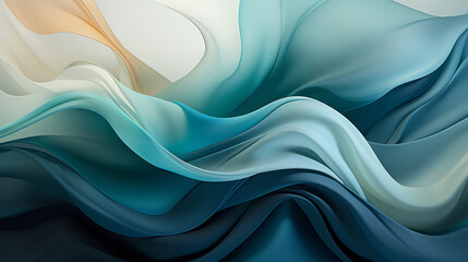 Wall Mural - Flowing Waves Blue Abstract Deep Texture Background. 