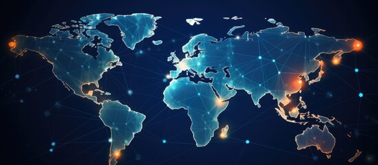 Fototapete - globe network connection
