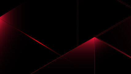 Wall Mural -  black abstract, polygon, elegant background, red abstract, premium background, red blank product background science, futuristic, energy technology concept. Digital image of light rays