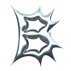 Poster - transparent chrome letter b