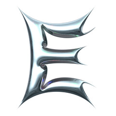 Poster - transparent chrome letter e