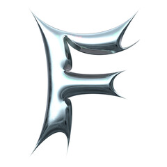 Poster - transparent chrome letter f