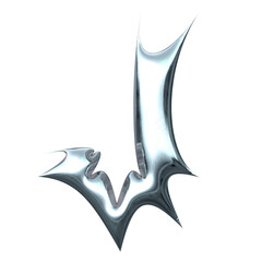 Poster - transparent chrome letter j