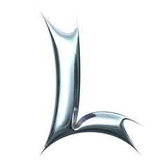 Poster - transparent chrome letter l